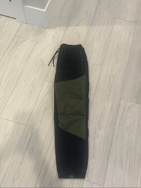 Superdry Black Joggers with Olive Contrast Panel